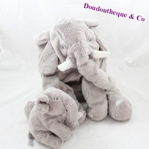 Toalla de elefante y su bebé IKEA Kapplar gris 28 cm