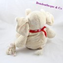 Elephant towel and mouse NICI beige scarf red heart 30 cm