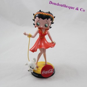 Figura de colección Betty Boop AVENUE OF THE STARS Coca Cola estatuilla en perro de resina 16 cm