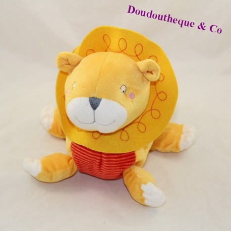 Peluche lion IKEA jaune rouge rayures 18 cm