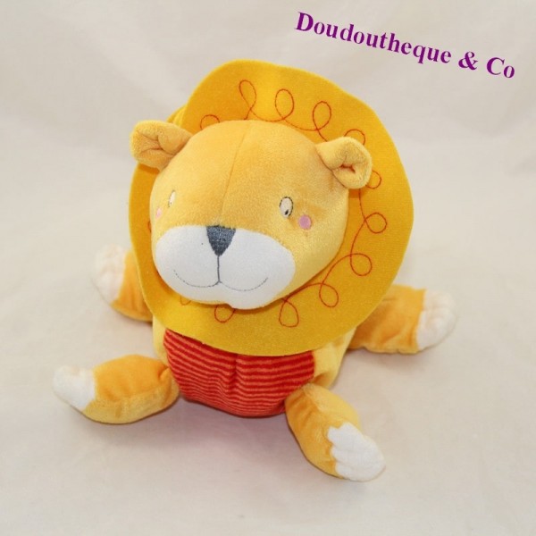 Peluche lion IKEA jaune rouge rayures 18 cm SOS doudou