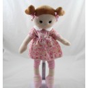 Toys'R'US Stoff Puppe Sie - mich rosa braun Blumenkleid 35 cm