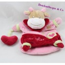 Doudou Kuh Puppe BABY NAT Nina liebt die rosa grünen Kuscheltiere 24 cm