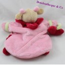 Doudou cow puppet BABY NAT Nina loves the pink green cuddles 24 cm