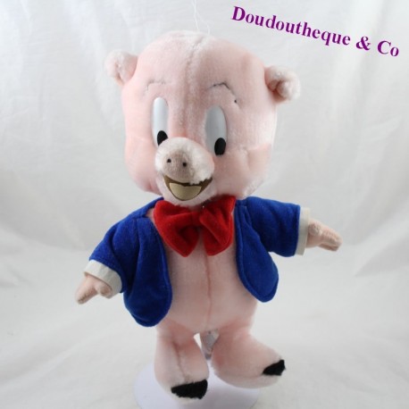 Porky Pig pig LOONEY TUNES blue jacket red knot 30 cm