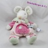 Doudou mouse DOUDOU AND COMPAGNY mom and her baby green pink 31 cm