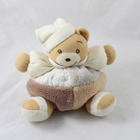 Bears Doudou KALOO patchwork sand Brown grey 18 cm