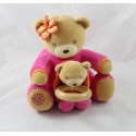 Doudou musical ours KALOO et son bébé signe chinois rose 18 cm