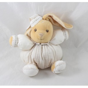 Rabbit cuddly toy KALOO linen Dragée Linen beige white 16 cm