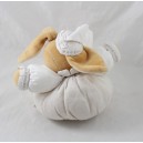 Doudou Kaninchen KALOO Leinen Dragée Leinen weiß beige 16 cm