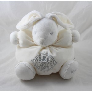 Doudou rabbit KALOO Pearl patapouf cream grey embroidery 25 cm