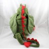 Peluche dragon IKEA Flygdrake vert foncé coeur écossais 60 cm