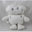 Morbido robot piatto BABY BOUM bianco grigio argenteo 20 cm