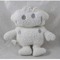 Soft flat robot BABY BOUM white silvery grey 20 cm
