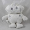 Soft flat robot BABY BOUM white silvery grey 20 cm
