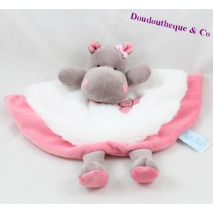 Doudou flach Hippopotamus BABY NAT Zoe das braune und rosa Nilpferd BN082 26 cm