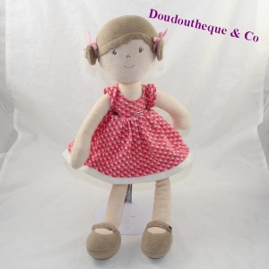 Natur UND DECOUVERTES beige rosa Kleid 40 cm Puppe