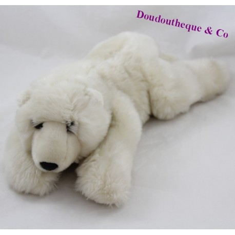 Peluche ours polaire ANNA CLUB PLUSH WWF blanc allongé 40 cm