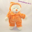 Peluche ours GIPSY Baby bear orange lune bonnet 30 cm