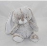 Peluche lapin TEX BABY marron chiné Carrefour assis 20 cm NEUF