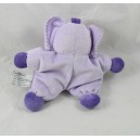 Doudou semi flat elephant SOFT FRIENDS purple bell rattle 15 cm