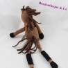 Doudou cheval LES PETITES MARIE marron longues jambes 33 cm