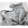 Doudou cover star WORLD WHITE plaid grey bi-face 65 cm