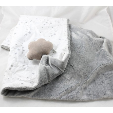 Doudou Cover Star WORLD WHITE kariert grau bi-face 65 cm Doudou Cover Star WORLD WHITE kariert grau bi-face 65 cm