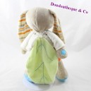 Doudou rabbit TEX BABY dog blue cockroach leaf in the back 28 cm