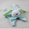 Doudou flat rabbit BARLEY SUGAR luminescent blue white green star 26 cm