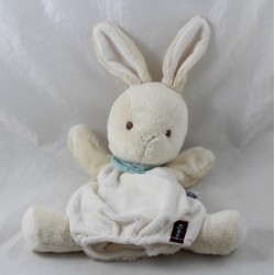 Doudou puppet Praline rabbit KALOO Friends beige bandana blue 25 cm
