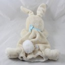 Doudou puppet Praline rabbit KALOO Friends beige bandana blue 25 cm