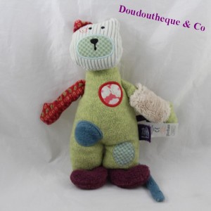 Doudou Katze MOULIN ROTY Ziemlich nicht schön lila grün 26 cm