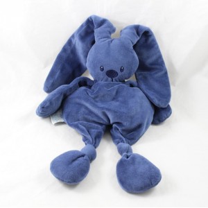 Doudou halb flache Kaninchen NATTOU marine blau Lapidou Knoten 35 cm