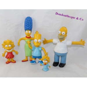 Un sacco di 5 figurine JESCO I Simpson Marge, Homer, Bart, Lisa e Maggie