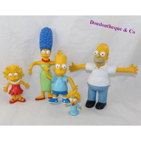 Lot de 5 figurines JESCO Les Simpsons Marge, Homer, Bart, Lisa et Maggie