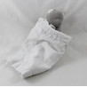 NicoTOY Primer oso de toalla de lino gris blanco