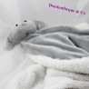 Doudou blanket sheep plaid white gray 65 cm