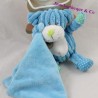 Doudou handkerchief dog BABY NAT' Blue ribbed pantin 15 cm