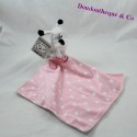 Doudou handkerchief Idefix dog PARC ASTERIX pink white peas 40 cm