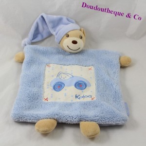 Doudou Flachbär KALOO Blau blau Auto 27 cm