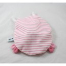 Bambino NAT morbido coniglio piatto BABY NAT' Il tenero rotondo bianco rosa 24 cm