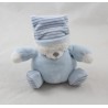 Pequeño oso de peluche MAX - SAX azul Luna rayas Carrefour 12 cm