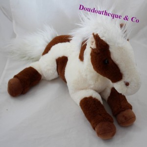 Peluche sonore cheval GIPSY blanc marron 37 cm