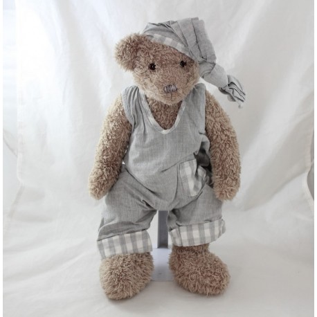 Teddybär J-LINE Taupe Overalls grau stoff 40 cm Teddybär J-LINE Taupe Overalls grau stoff 40 cm
