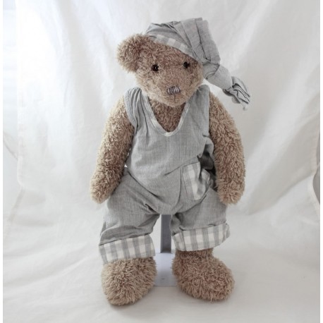 Teddybär J-LINE Taupe Overalls grau stoff 40 cm