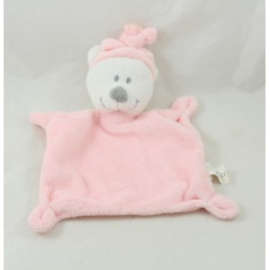 Flache Doudou Bär CARTOON CLUB rosa Rechteck 25 cm