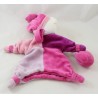 Doudou puppet bear BABY NAT' purple pink a baby dream sleeping powder