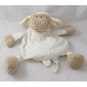 Schaf flaches Kuscheltier JOLLYBABY weiß beige 24 cm