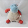Doudou hippopotamus MOULIN ROTY Les Papoum Rassel blau Beige Glocke 19 cm